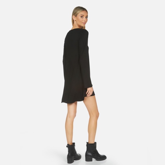 MICHAEL LAUREN 'Kyle' Core V-Neck Dress in Black - Picture 4 of 8